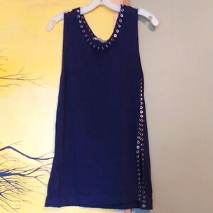 Navy Linen Tank